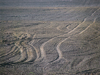 Image showing Tracks on cultivated land