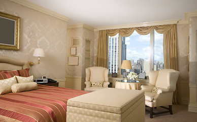 Image showing master bedroom with sitting area in penthouse new york