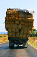 Image showing Overloaded hay truck in the west coast of Turkey