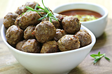 Image showing Meatballs and sauce