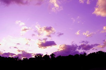 Image showing Beautiful purple clouds