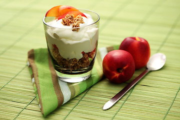 Image showing yogurt with muesli and fruit