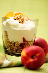 Image showing yogurt with muesli and fruit