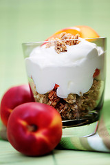 Image showing yogurt with muesli and fruit