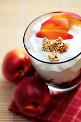 Image showing yogurt with muesli and fruit