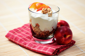 Image showing yogurt with muesli and fruit