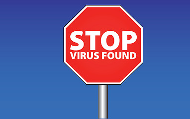 Image showing stop - virus found