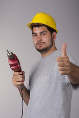 Image showing Worker with thumb up