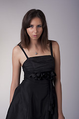 Image showing Beautiful young model in black dress