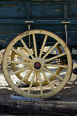 Image showing Old Antique Wagon Wheel