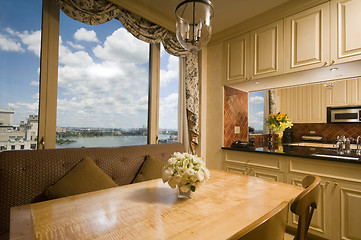 Image showing dining table in kitchen nook penthouse new york