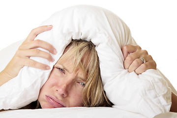 Image showing Woman trying to sleep