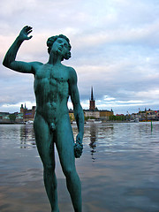 Image showing Monument and Stockholm old town 1