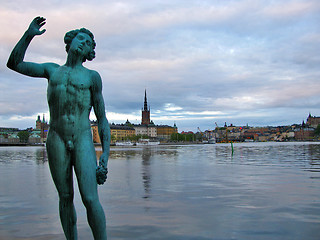 Image showing Monument and Stockholm old town 2