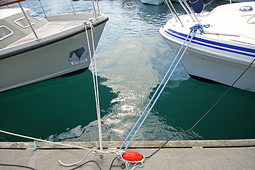 Image showing Moored boats