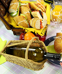 Image showing Wine And Picnic Hamper