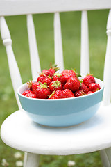 Image showing Fresh strawberries in a bowl.