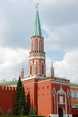 Image showing Kremlin Nikolskaya tower on Red Square in Moscow