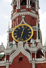 Image showing The Kremlin Spasskaya tower on Red Square in Moscow