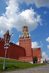 Image showing The Kremlin Spasskaya tower on Red Square in Moscow