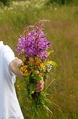 Image showing Summer flowers bouquet