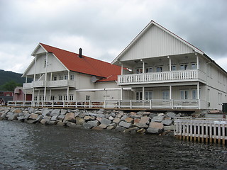 Image showing Hotel by the fjord