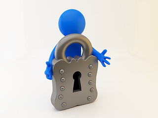 Image showing Person with lock