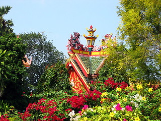 Image showing Blossoming Temple. Savvanakhet. Laos