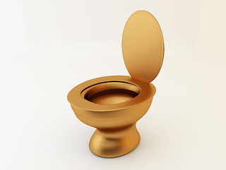 Image showing Gold toilet