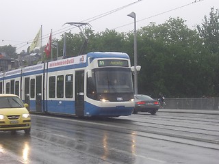 Image showing Tram in traffic