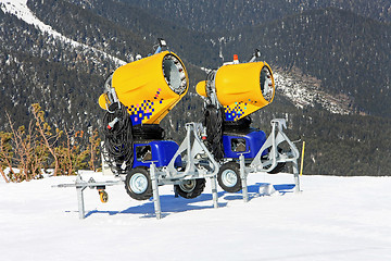 Image showing Snow cannons