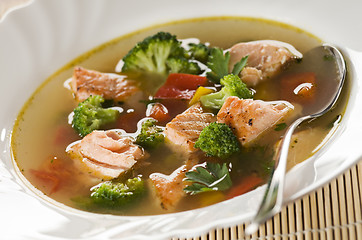 Image showing Salmon soup