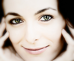 Image showing Woman with green eyes