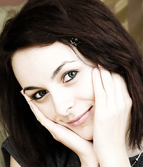 Image showing Woman with green eyes