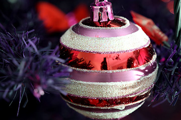 Image showing Christmas ornaments on tree.