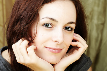 Image showing Woman with green eyes