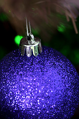 Image showing Christmas ornaments on tree.