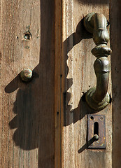 Image showing An old door handle