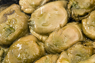 Image showing smoked oysters in tin can