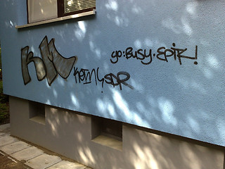 Image showing Graffiti on the wall of the building