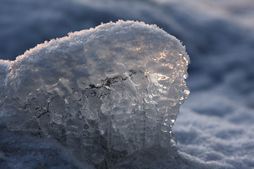 Image showing Sunset over frozen lake