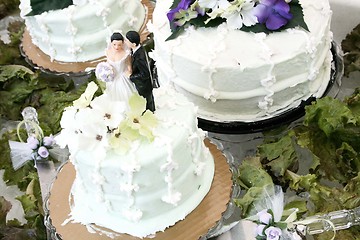 Image showing Three wedding cakes