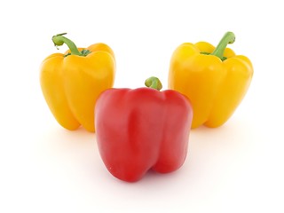 Image showing Red and yellow peppers