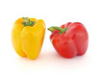 Image showing Red and yellow peppers