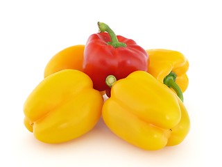 Image showing Red and yellow peppers