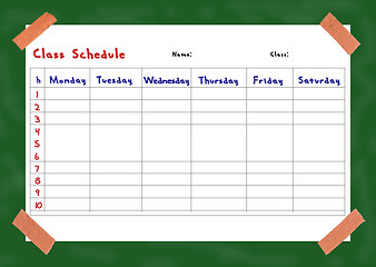 Image showing Class schedule