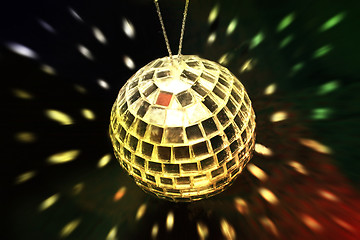 Image showing gold disco ball from above