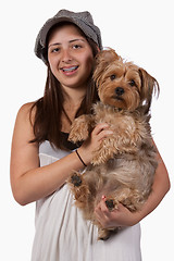 Image showing Teen Girl with her Dog
