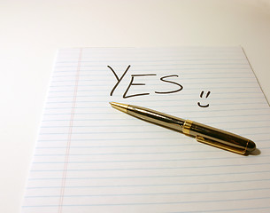 Image showing YES - Notepad & Pen