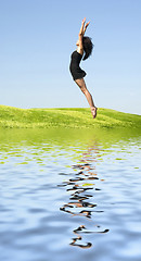 Image showing jumping woman